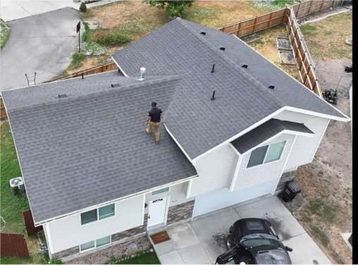 Aging asphalt shingle roof before GoNano treatment in Northern Utah